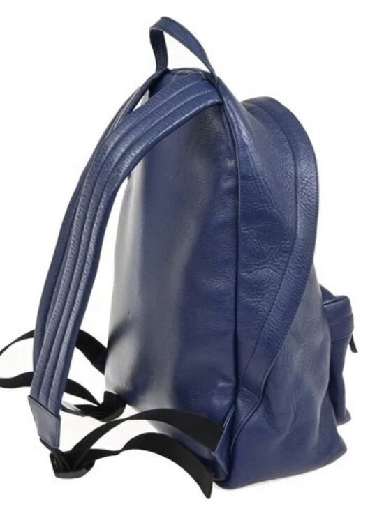 BALENCIAGA Logo Everyday Backpack Adjustable Strap Leather Blue Italy 12ZA253 main image 11
